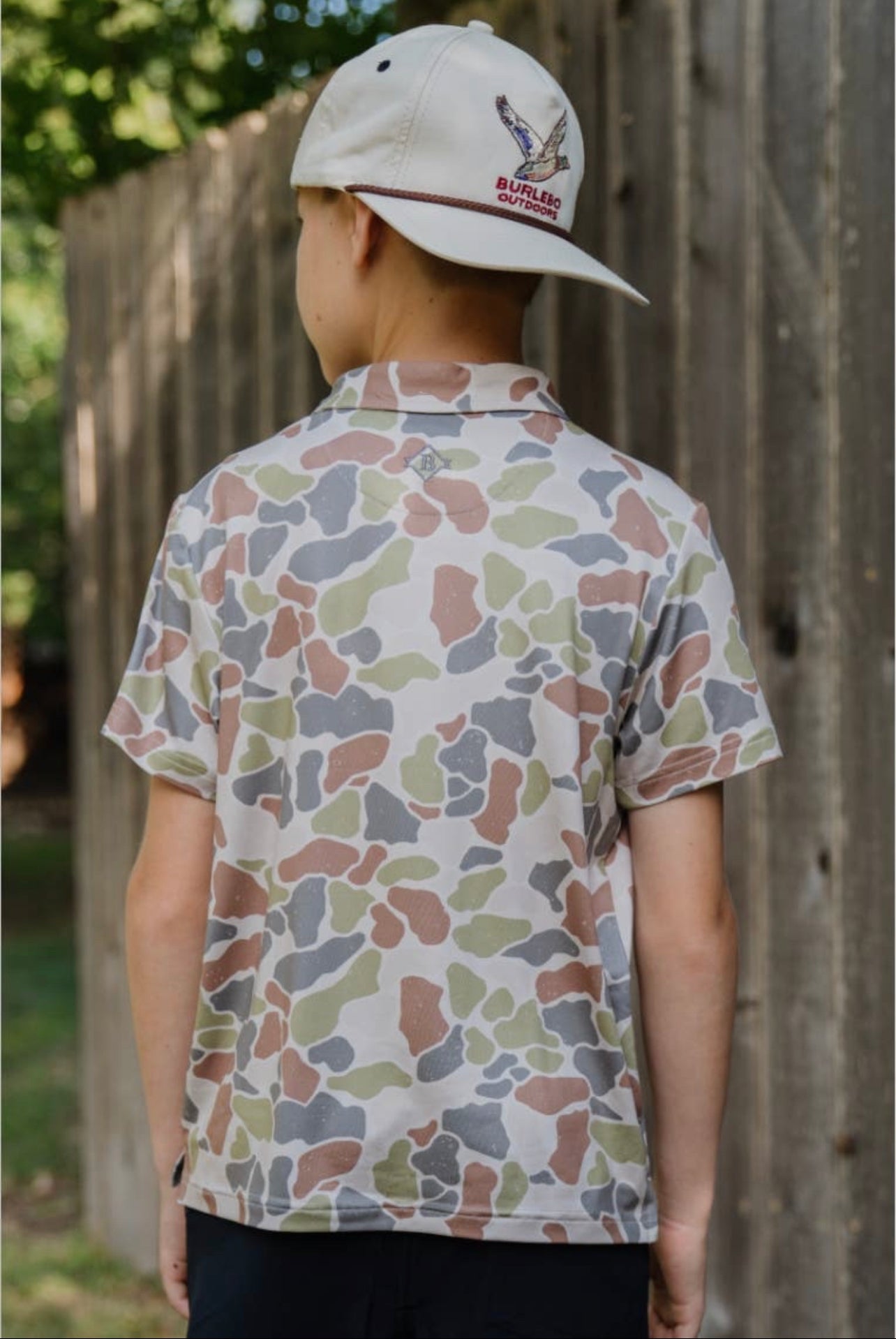 BURLEBO Youth Polo - Driftwood Camo