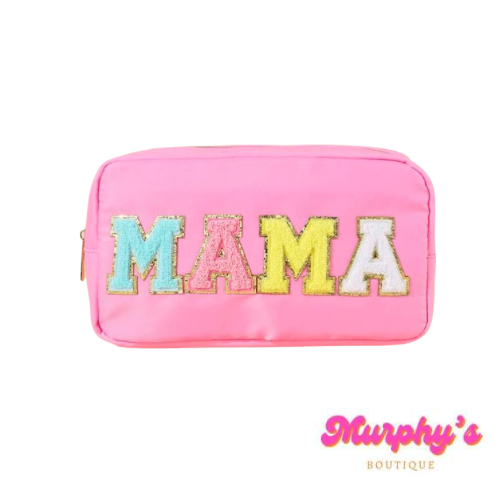 Light Pink Zipper Pouch “MAMA”