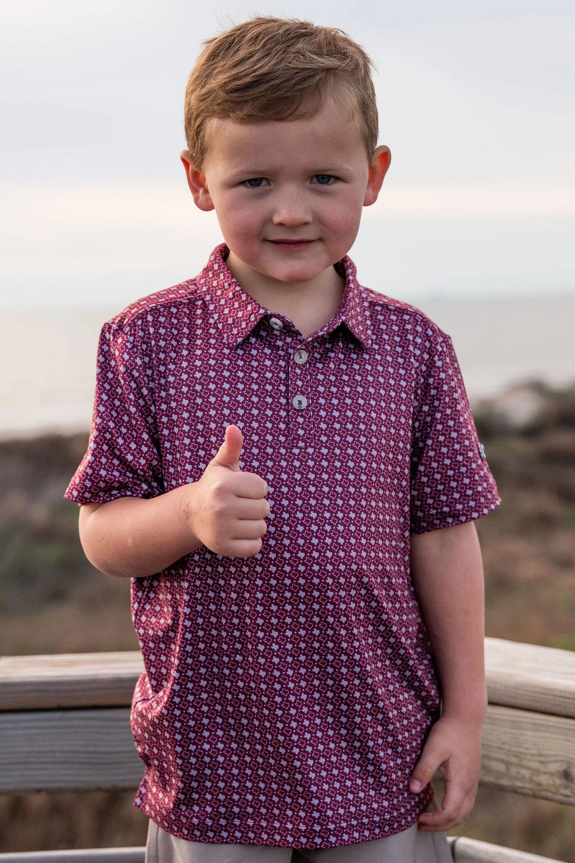 BURLEBO Youth Polo - Texas Maroon