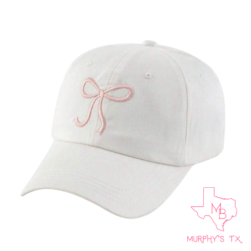 Coquette Embroidered Bow Baseball Hat