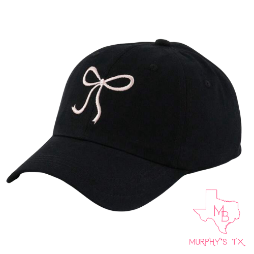 Coquette Embroidered Bow Baseball Hat