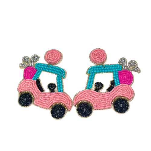 Beaded Golf Cart Earrings