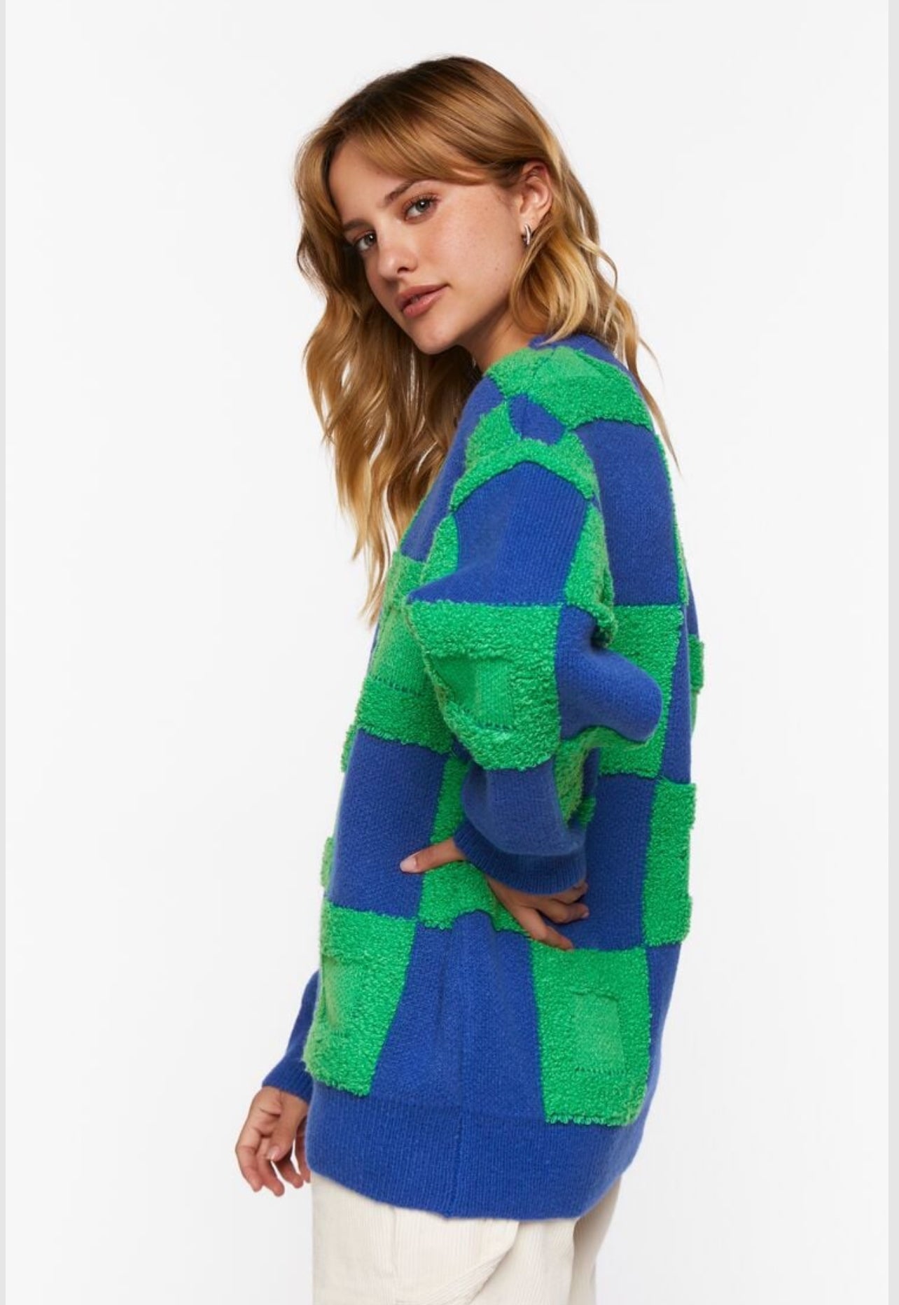 Blue & Green Checkerd Sweater