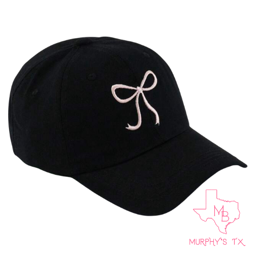 Coquette Embroidered Bow Baseball Hat