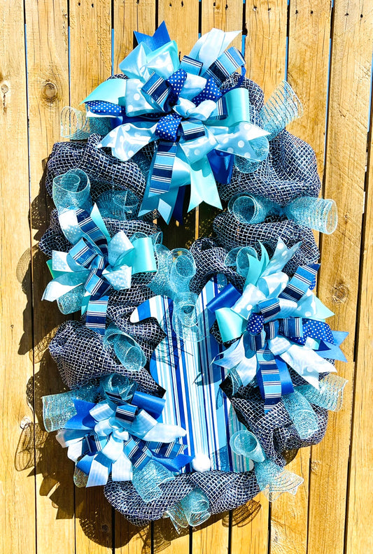 Bunny Blues Spring Wreath