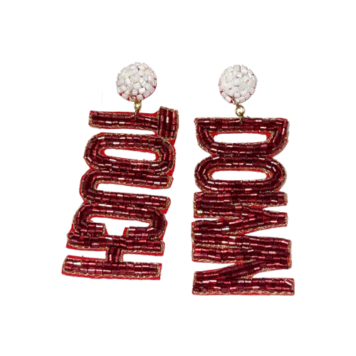 Touch Down Earrings- Maroon