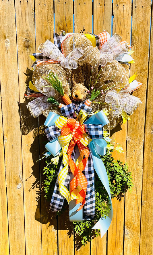 Burlap Bunny Wreath