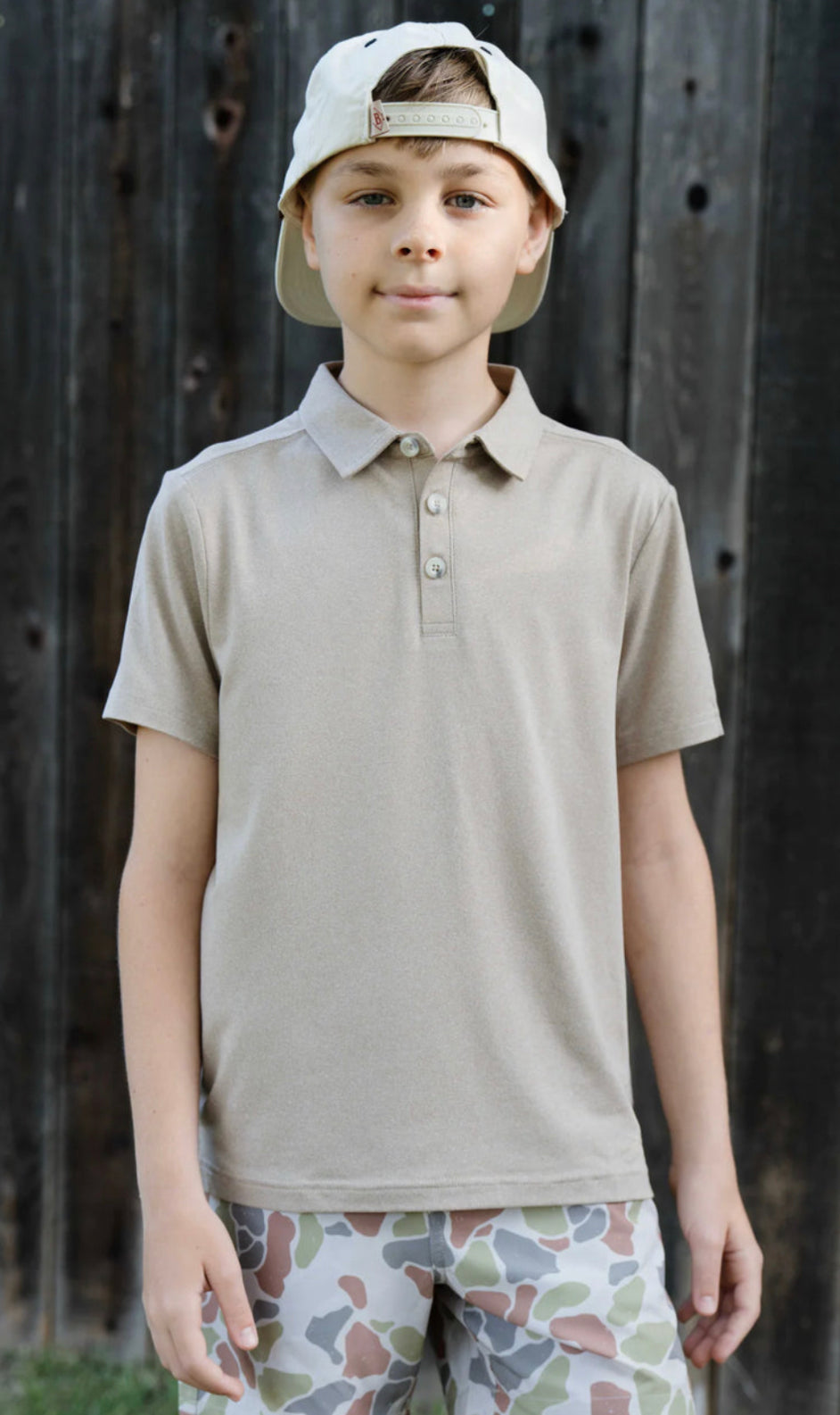 BURLEBO Youth Polo - Heather Khaki