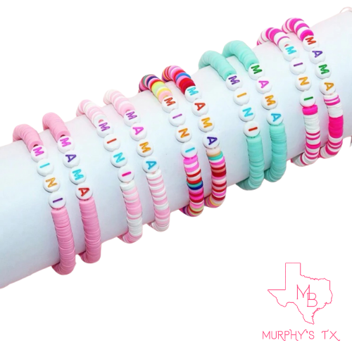 MAMA & MINI Bracelet Set - HPNK/WHT