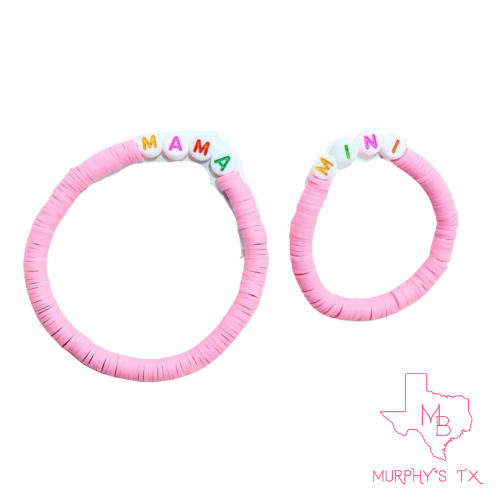 MAMA & MINI Bracelet Set - BABY PINK