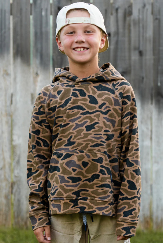 BURLEBO Youth Fleece Hoodie - Gauge Camo