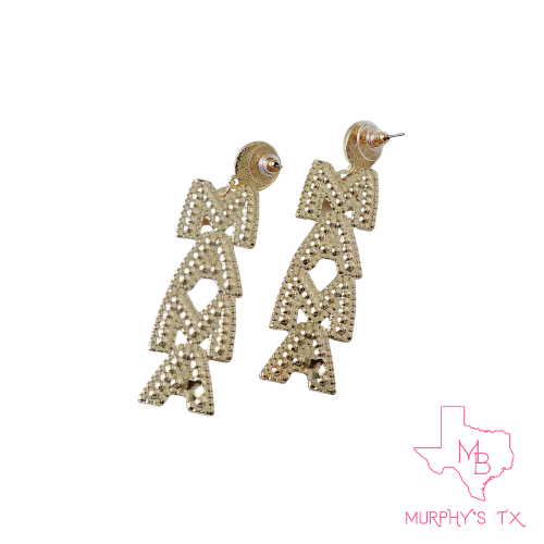 MAMA Block Letter Beaded Rhinestone Earrings - PEARL