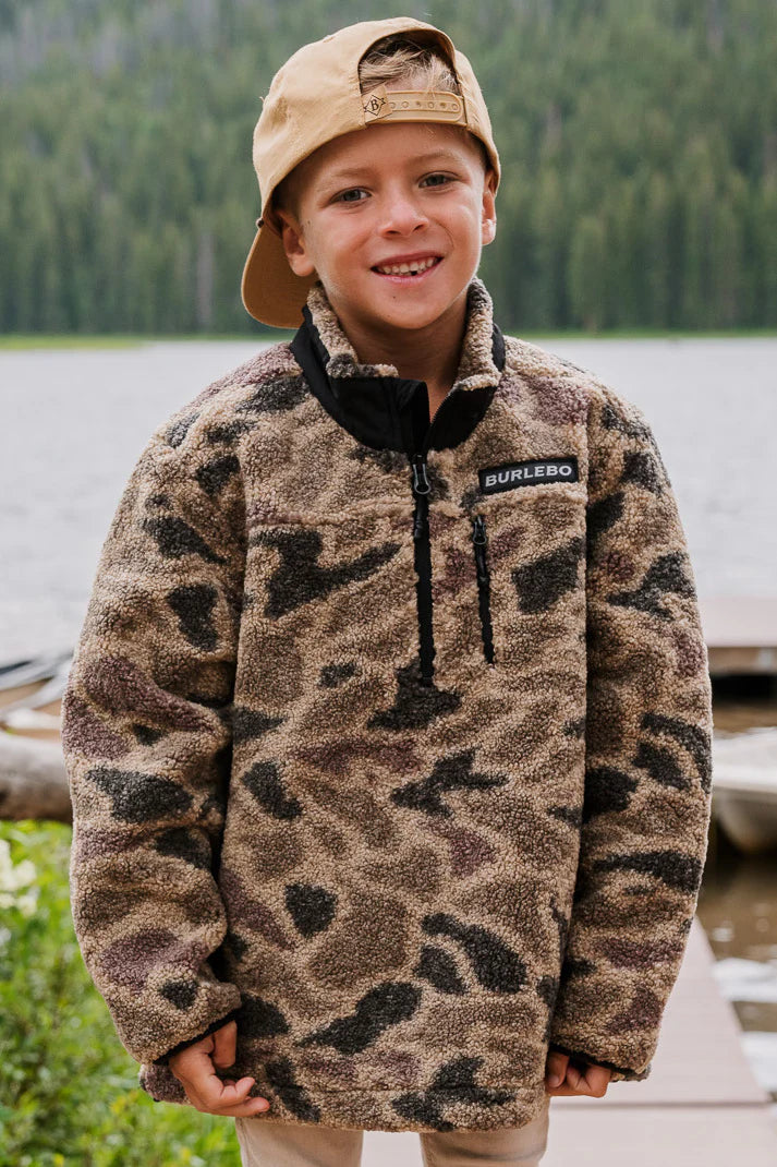 BURLEBO Youth Sherpa Jacket - Rocky Mountain Camo