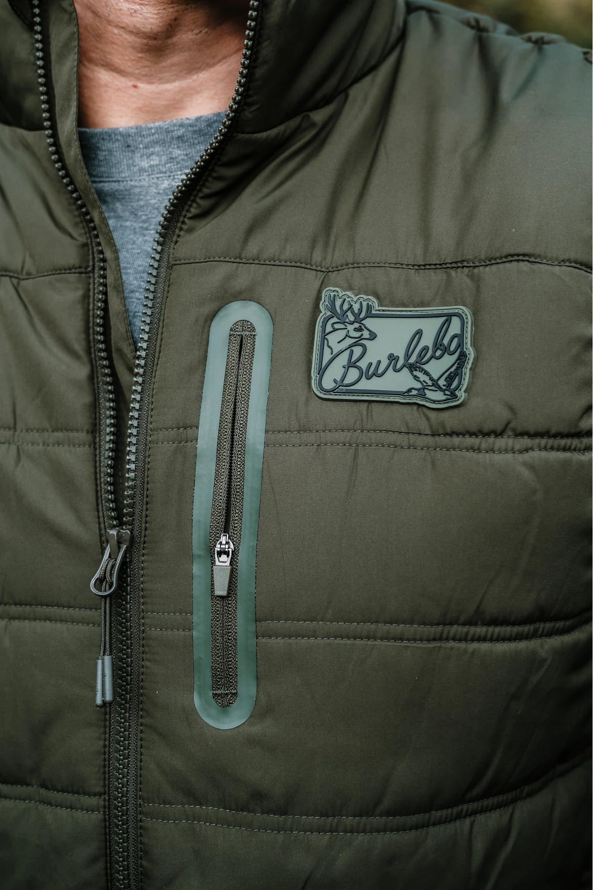 BURLEBO Puffer Vest - Mallard Green