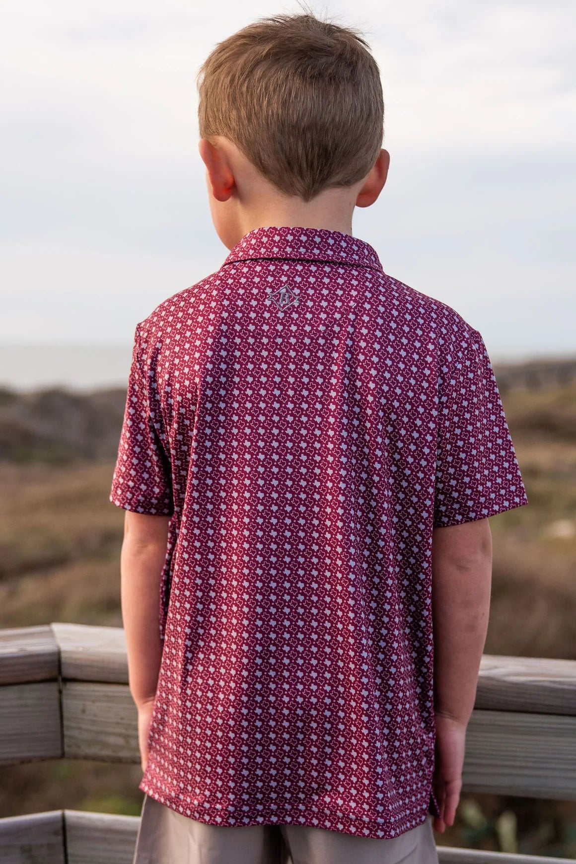 BURLEBO Youth Polo - Texas Maroon