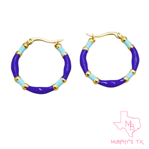 The Emmiline Hoop Earrings - Royal Blue