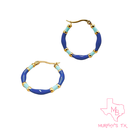 The Emmiline Hoop Earrings - Royal Blue