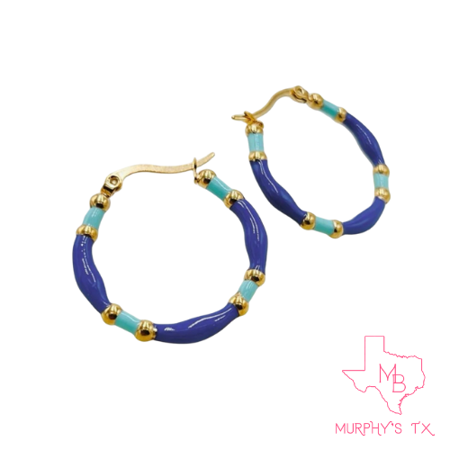 The Emmiline Hoop Earrings - Royal Blue