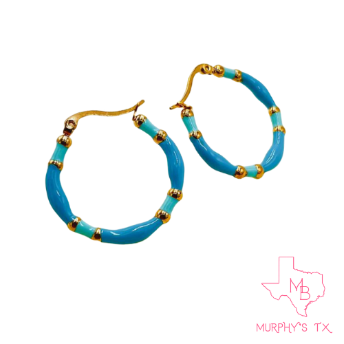 The Emmiline Hoop Earrings - Turquoise