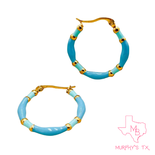 The Emmiline Hoop Earrings - Turquoise