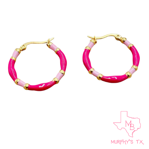 The Emmiline Hoop Earrings - Hot Pink