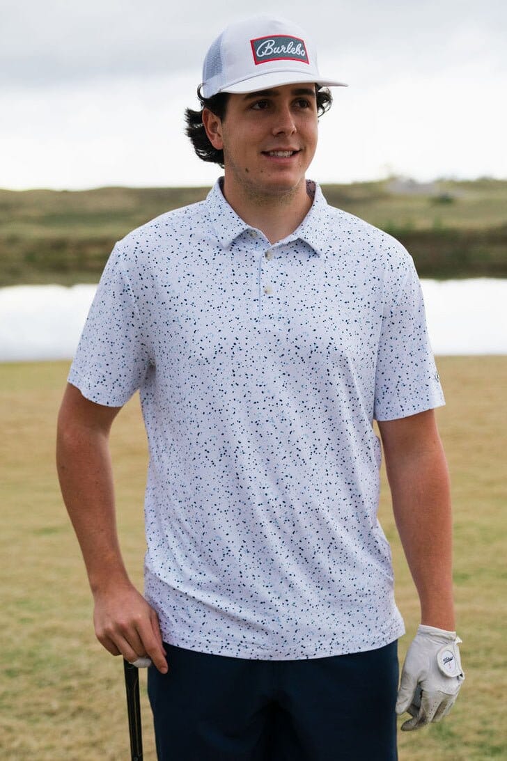 BURLEBO Performance Polo - White Speckled