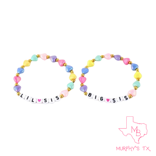 Big/Little Sis Beaded Bracelet Set