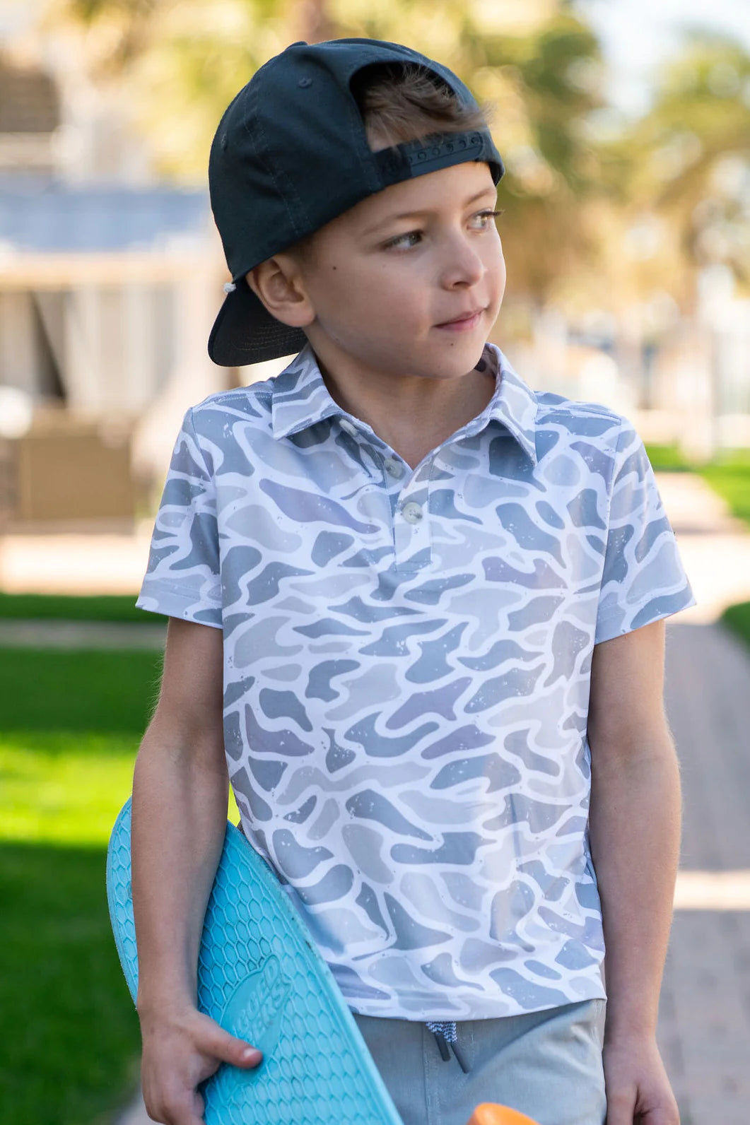 BURLEBO Youth Polo - White Camo