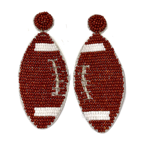 Beaded Football Earrings