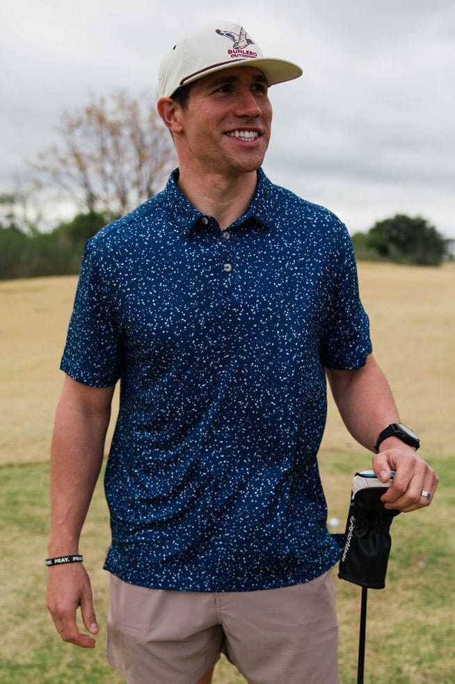 BURLEBO Performance Polo - Navy Speckled