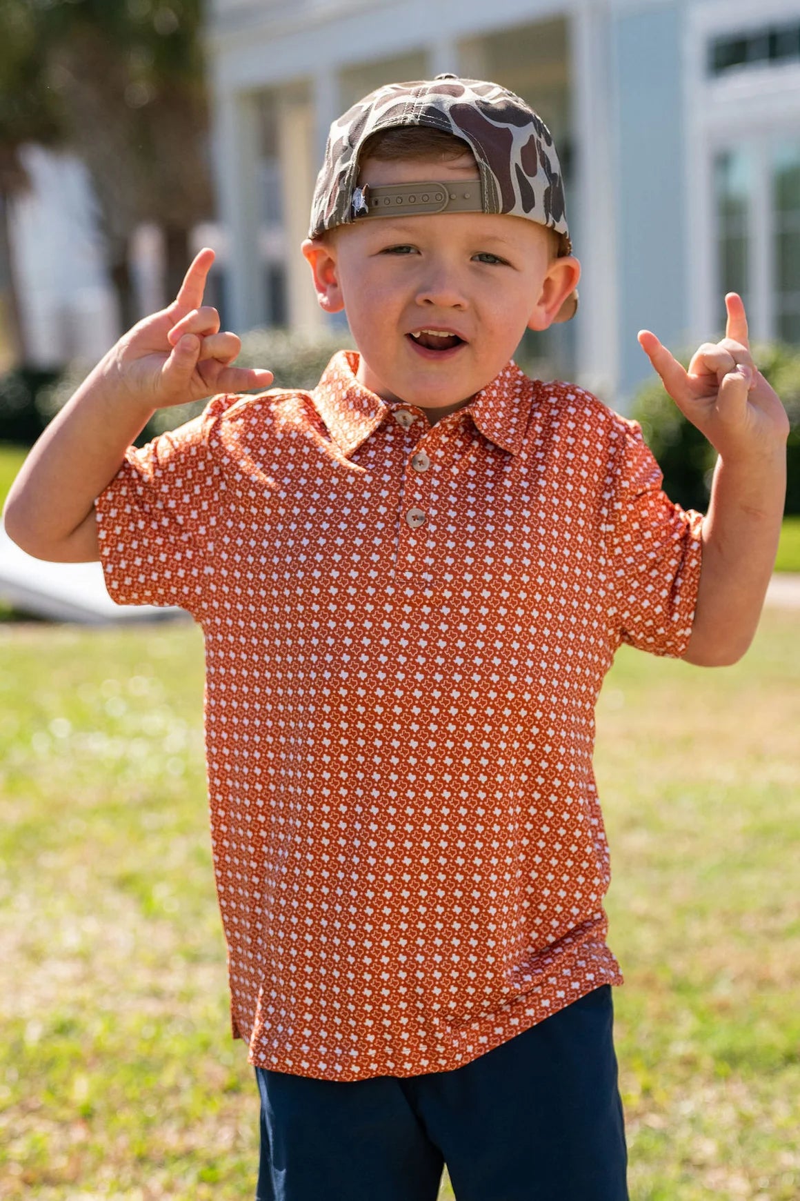 BURLEBO Youth Polo - Texas Orange