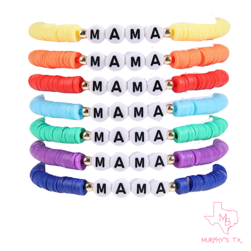 MAMA Clay Beaded Elastic Bracelet