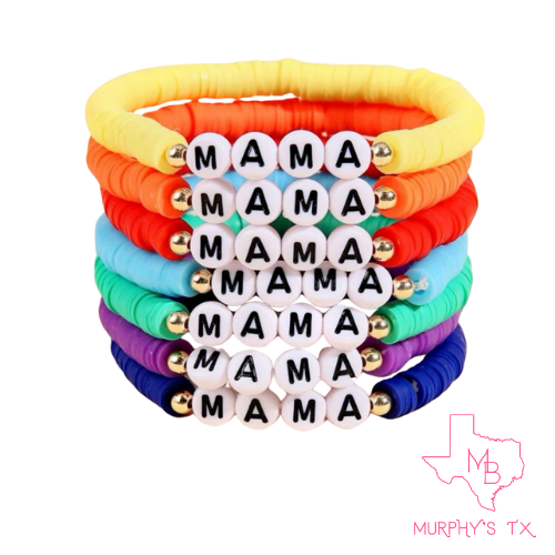 MAMA Clay Beaded Elastic Bracelet