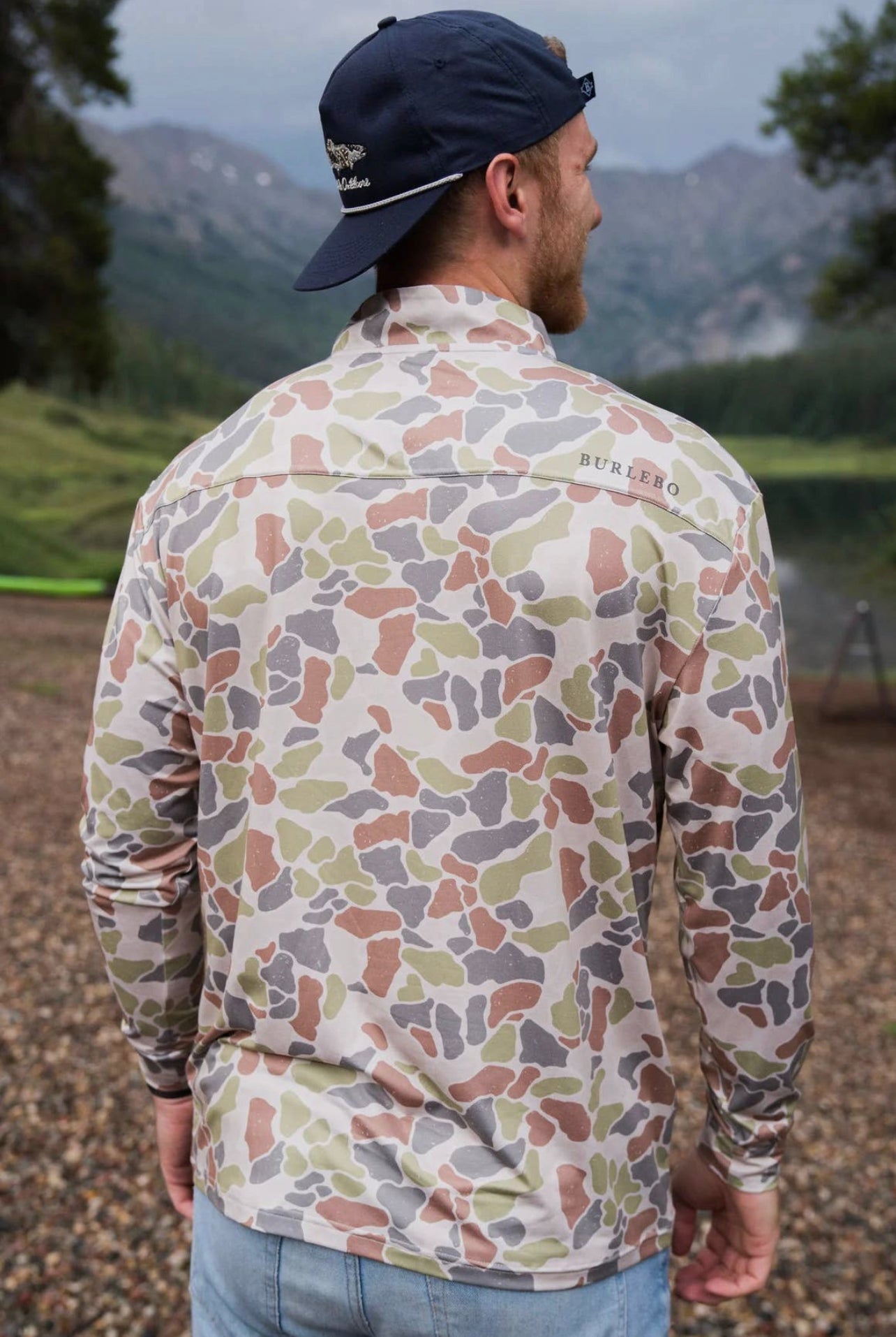 BURLEBO Performance Quarter Zip - Driftwood Camo