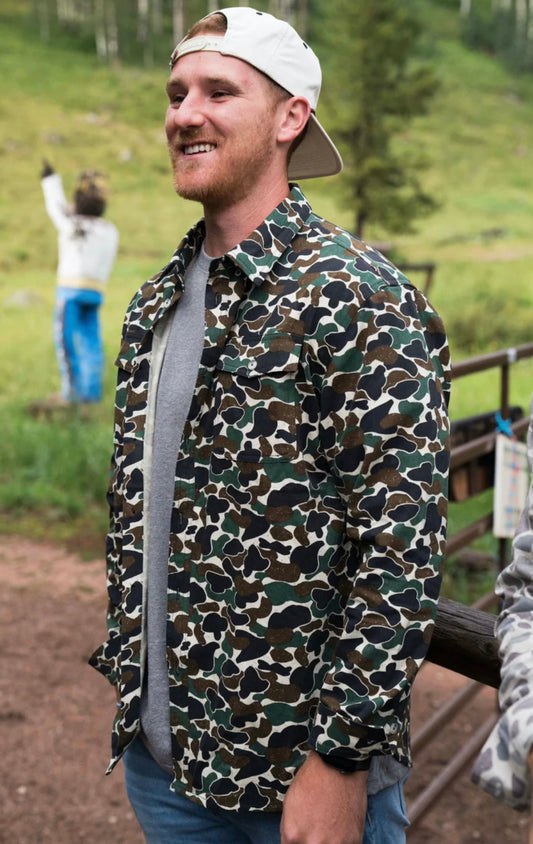 BURLEBO Cotton Twill Button Up - Throwback Camo