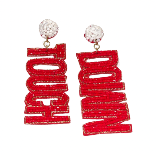 Touch Down Earrings - Red