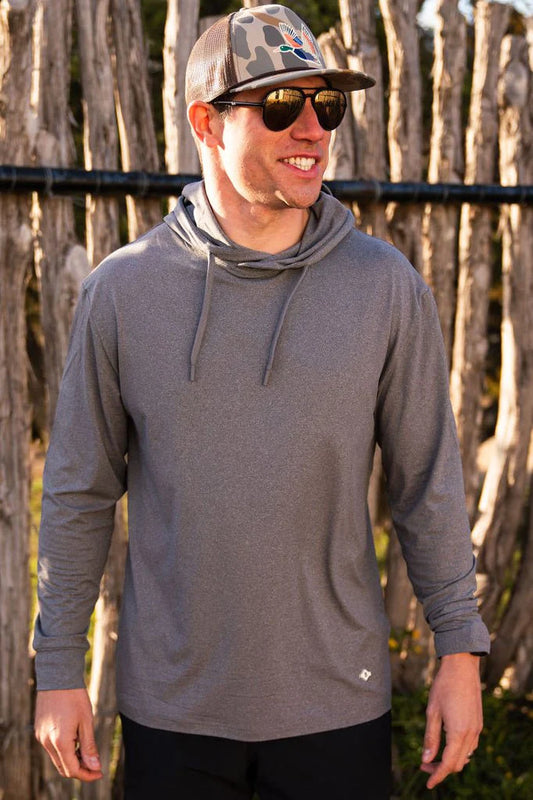 BURLEBO Performance Hoodie - Dark Heather Grey