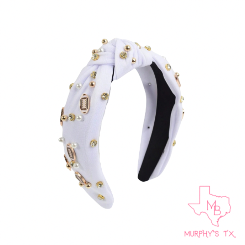 Football Headband - White