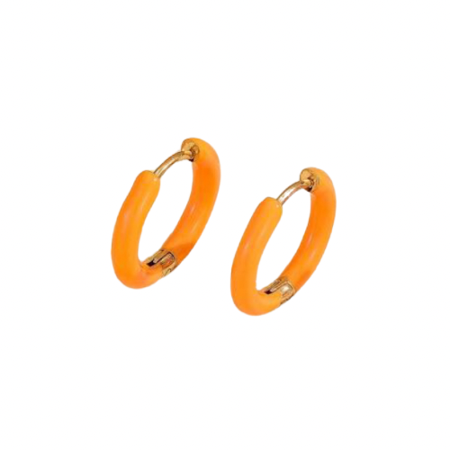 Orange/ Gold Mini Hoop Earrings