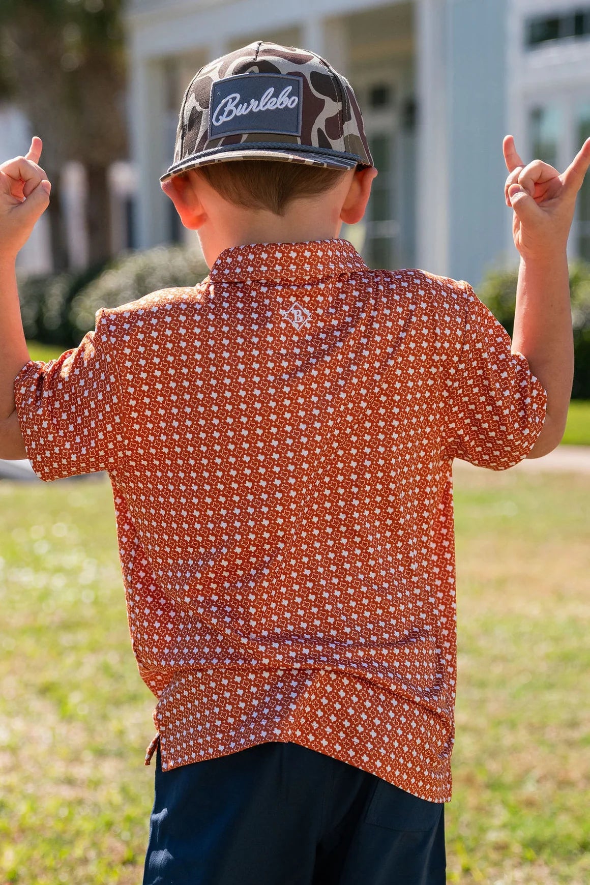 BURLEBO Youth Polo - Texas Orange