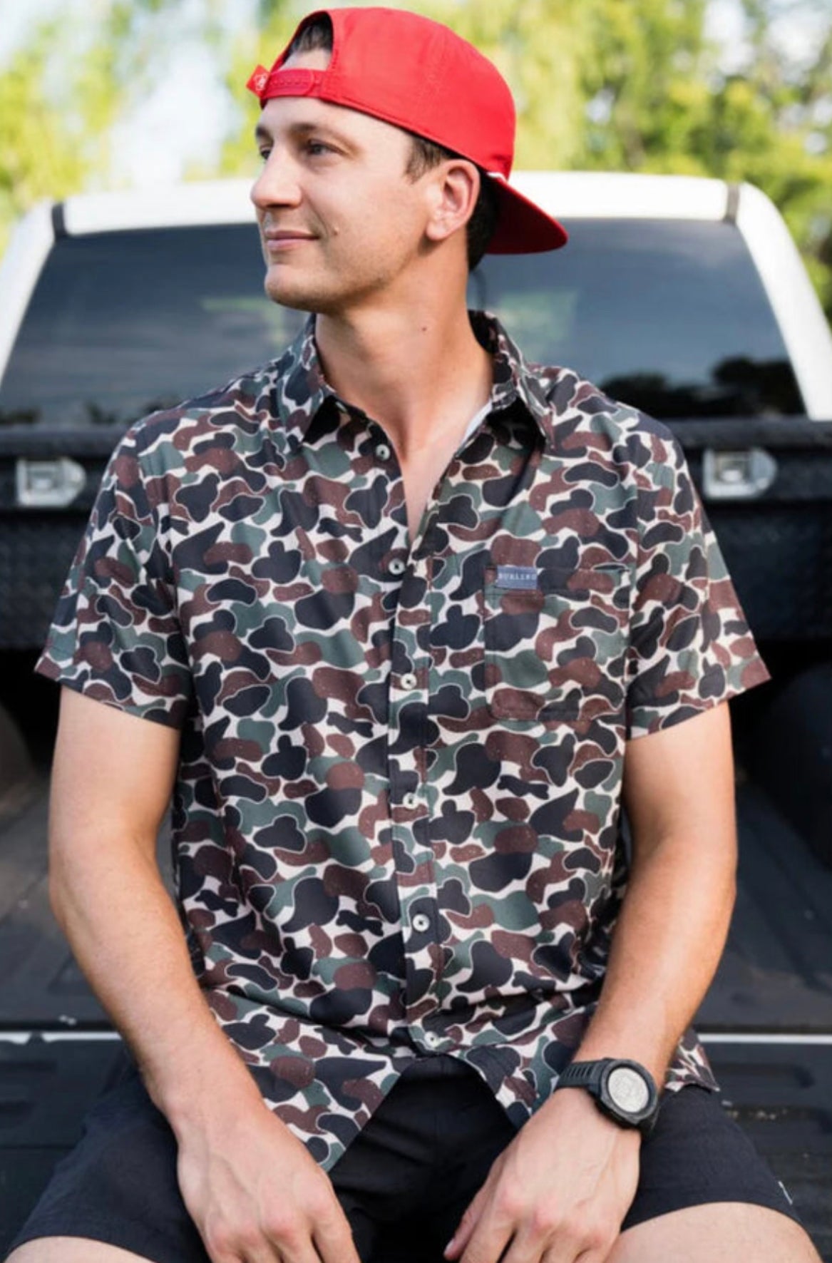 BURLEBO Performance Button Up - Throwback Camo