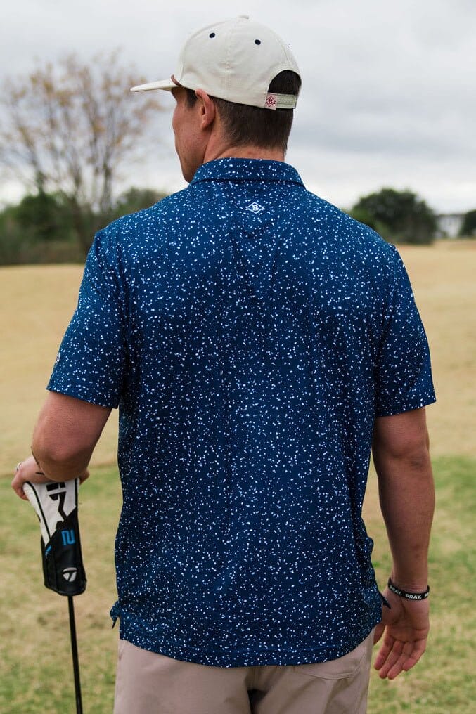 BURLEBO Performance Polo - Navy Speckled