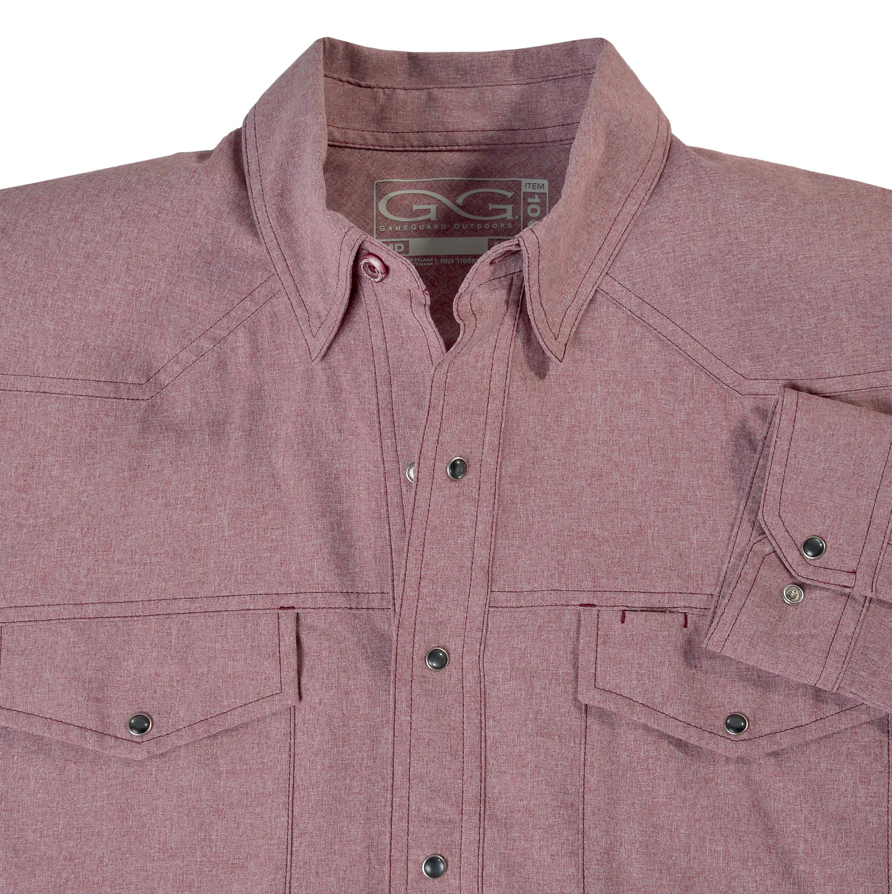 GameGaurd Maroon Pearl Snap Shirt LS