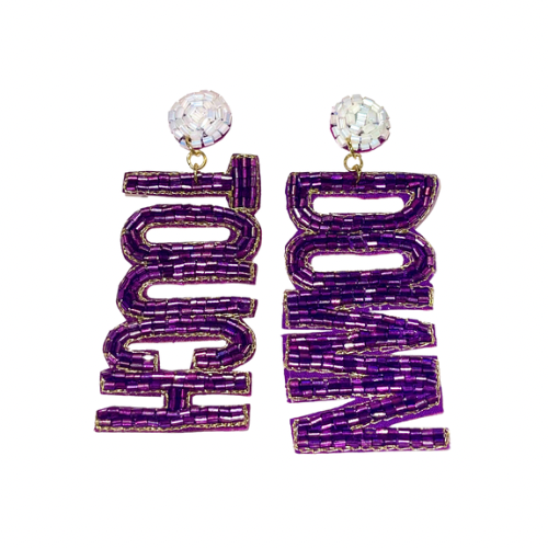 Touch Down Earrings - Purple