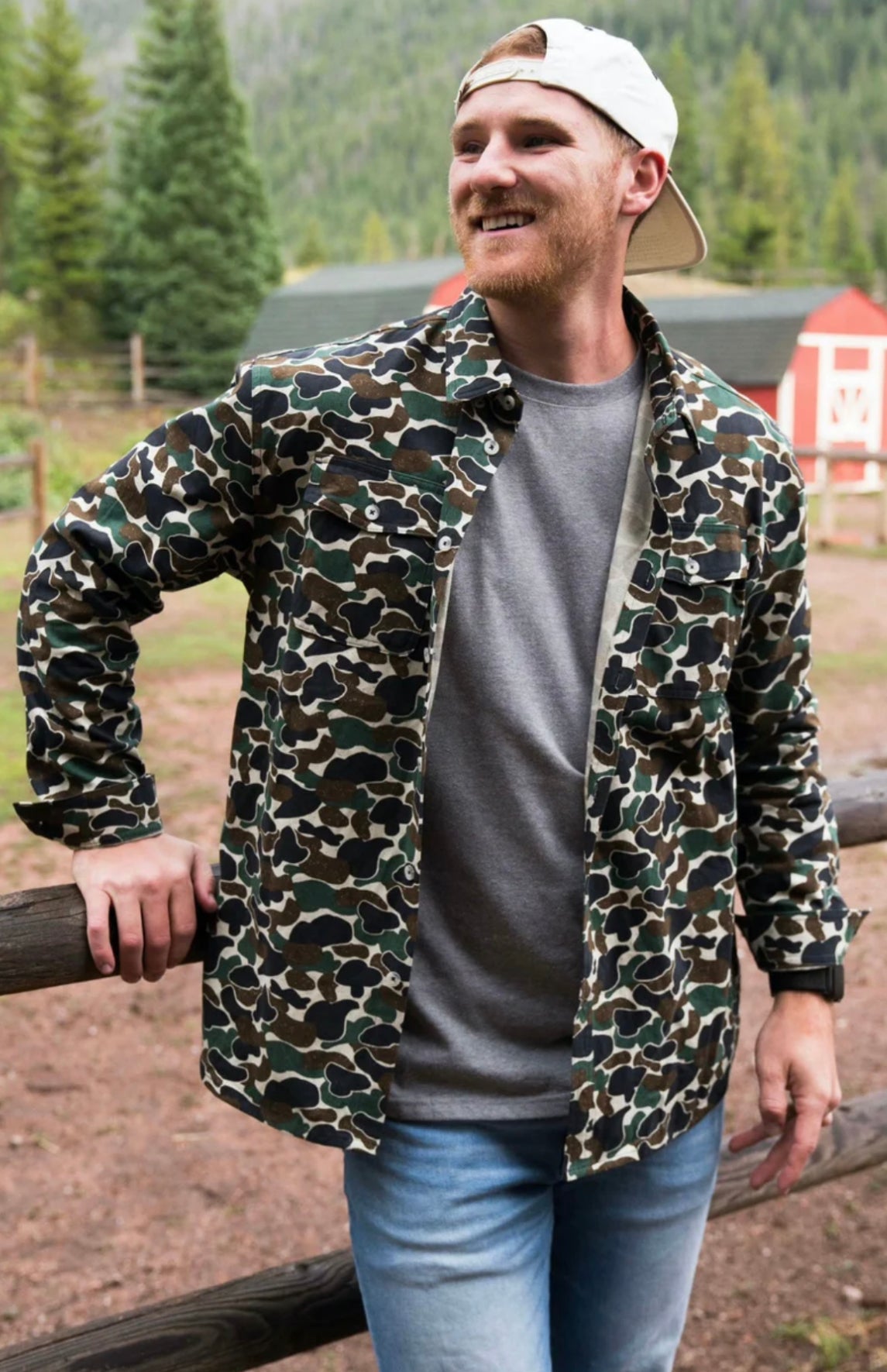 BURLEBO Cotton Twill Button Up - Throwback Camo