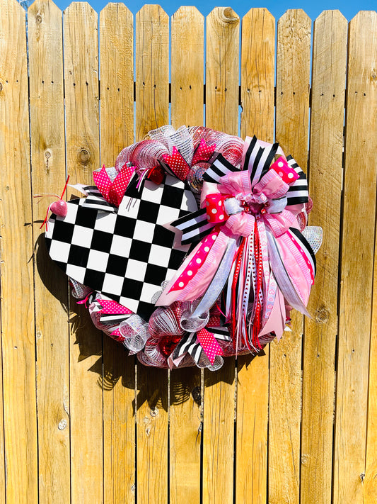 Harlequin Heart Wreath