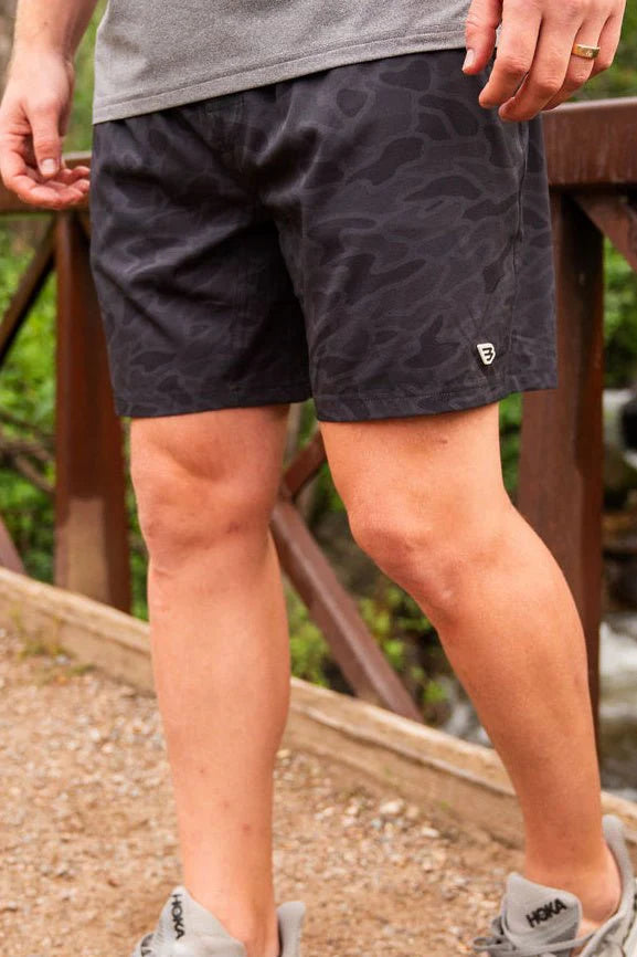 BURLEBO Athletic Shorts - Black Camo - Black Liner