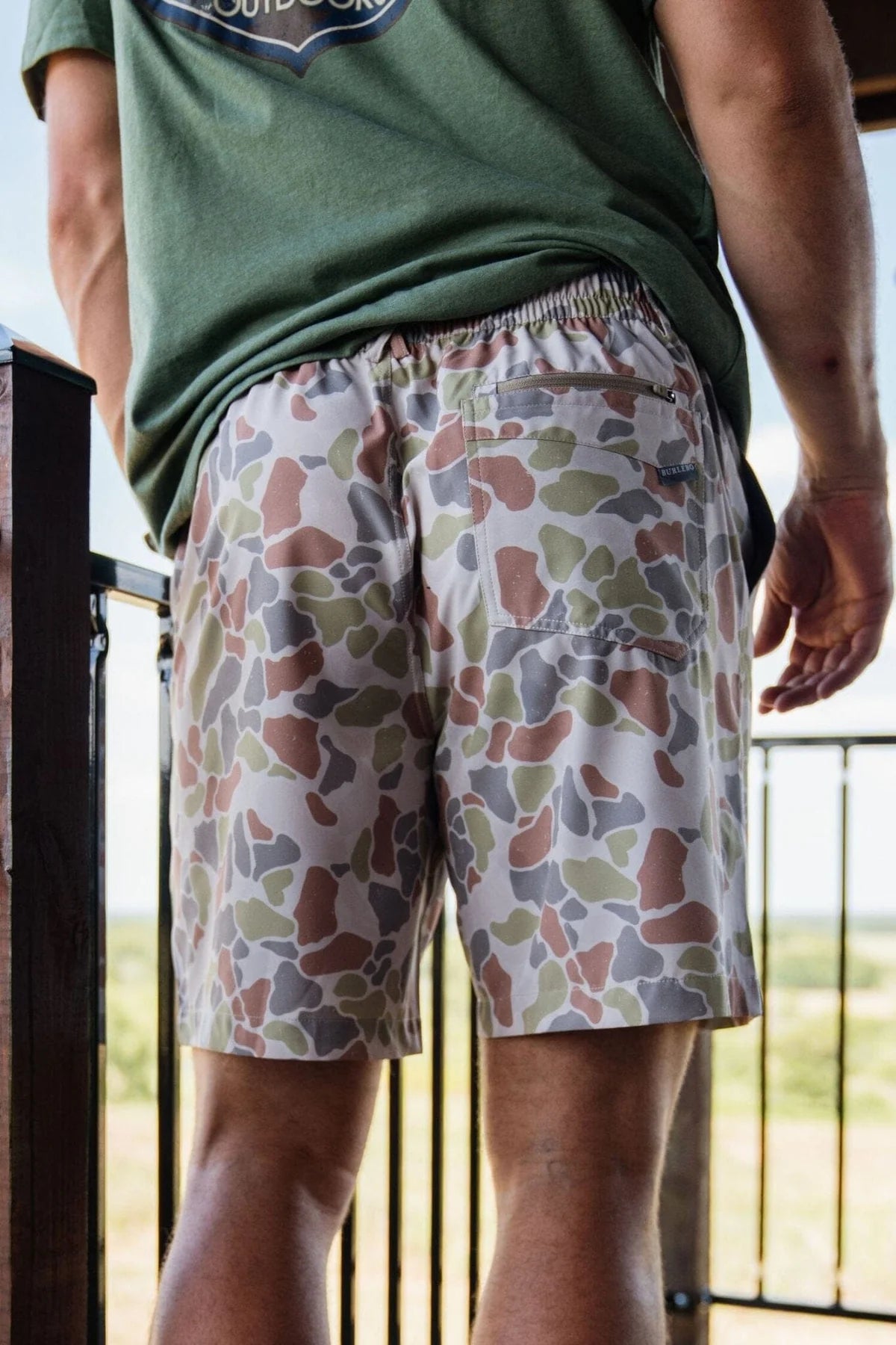 BURLEBO Everyday Shorts - Driftwood Camo - Grey Pocket