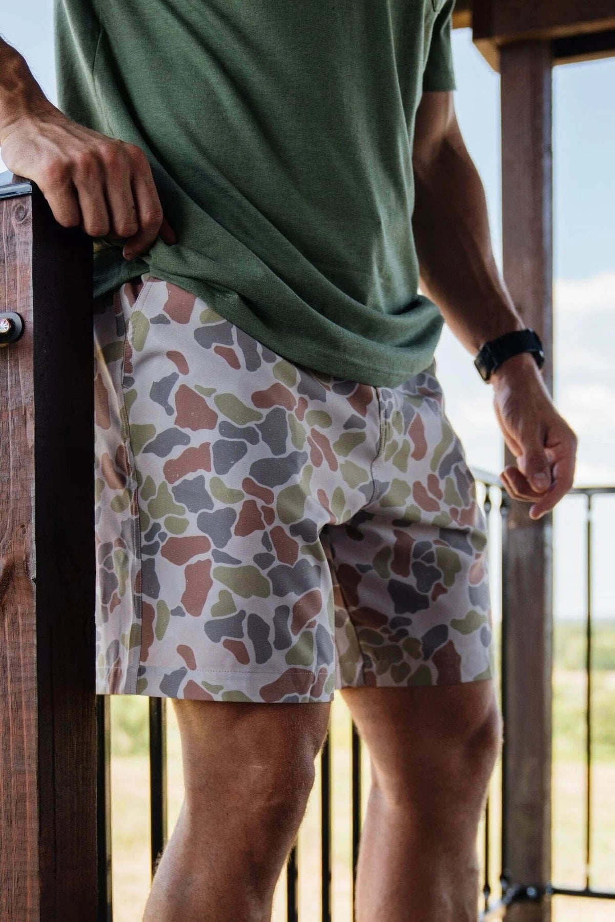 BURLEBO Everyday Shorts - Driftwood Camo - Grey Pocket