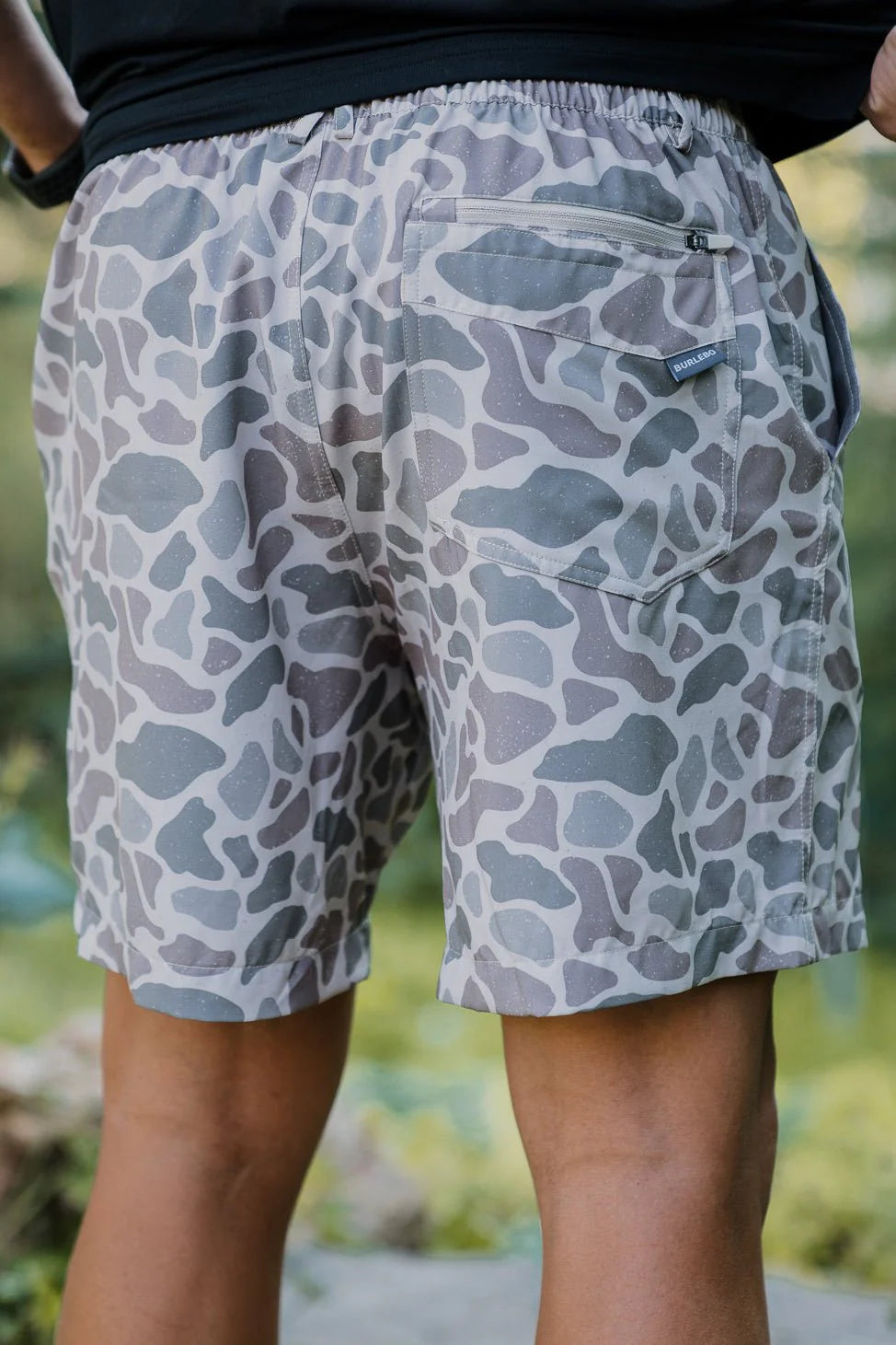 BURLEBO Everyday Shorts - Classic Deer Camo - Grey Pocket